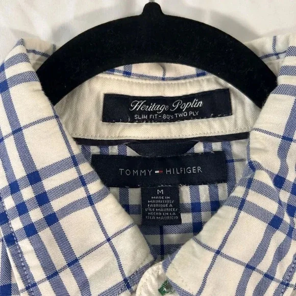 Tommy Hilfiger Dress Shirt Men's Medium Plaid Button Up Long Sleeve Heritage - Picture 4 of 8